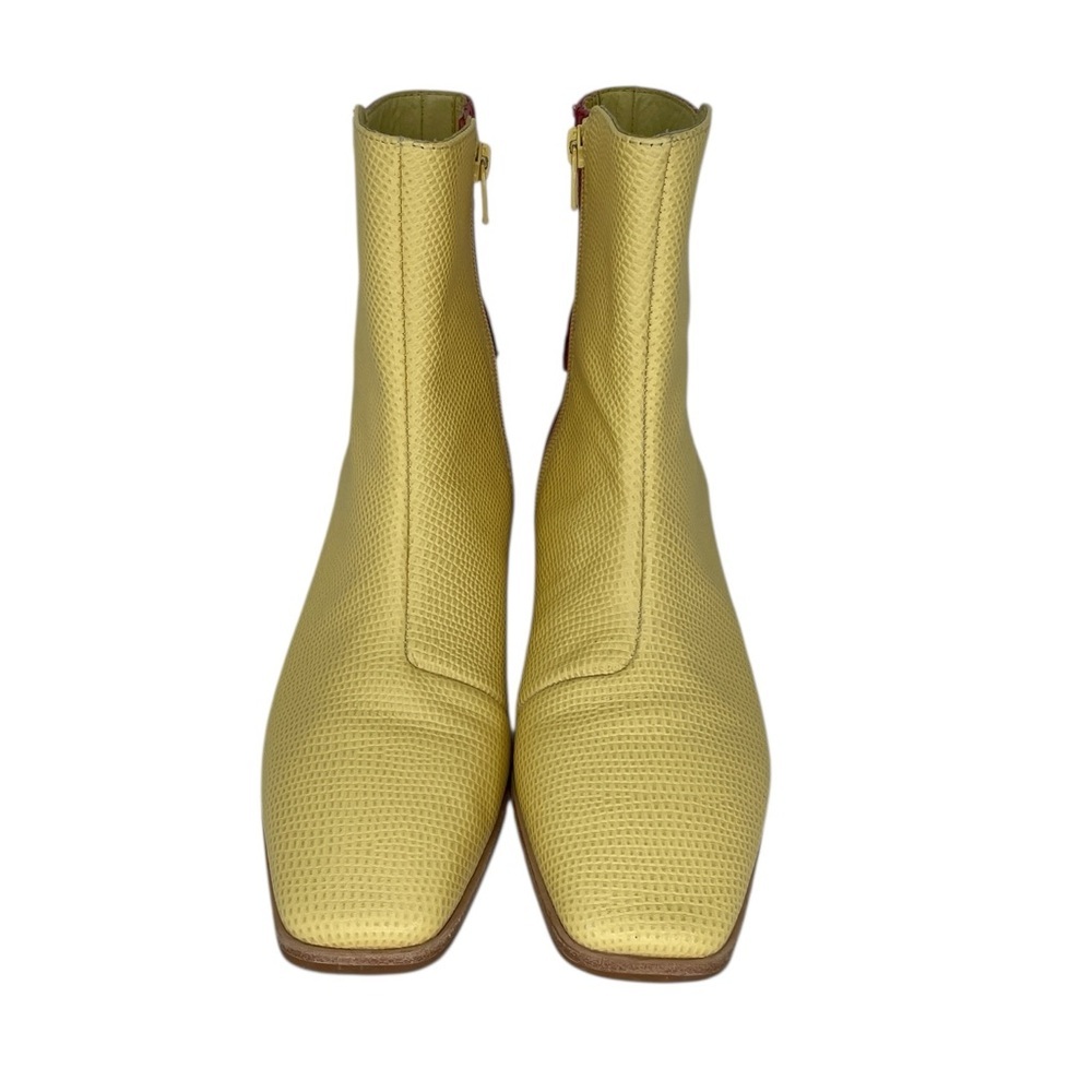 Charlotte Stone Stylish Raspberry Yellow Ankle Boots Textured Size 9 - Picture 6 of 10